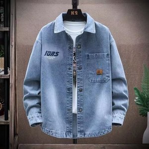 Camicie in denim da <span class=keywords><strong>uomo</strong></span> RNSHANGER primaverili blu <span class=keywords><strong>e</strong></span> nere, giacche in <span class=keywords><strong>jeans</strong></span> da <span class=keywords><strong>uomo</strong></span> con stampa, abbigliamento coreano da <span class=keywords><strong>uomo</strong></span>, camicie in denim larghe da <span class=keywords><strong>uomo</strong></span> - Product Image 2