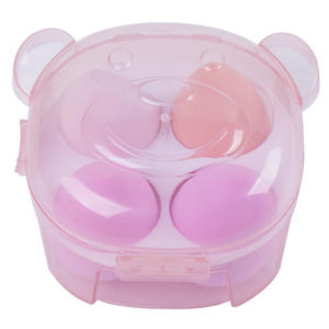 Bear Box Beauty Egg Gourde de poudre humide/sèche avec motif coeur Maquillage pastel non comestible en forme de doigt de type biseauté - Product Image 1