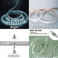 Guirlandes lumineuses LED de 150 pieds pour extérieur, étanches : 110V, lumière blanche du jour, dimmable, bande plate 6500K, découpable, connectable