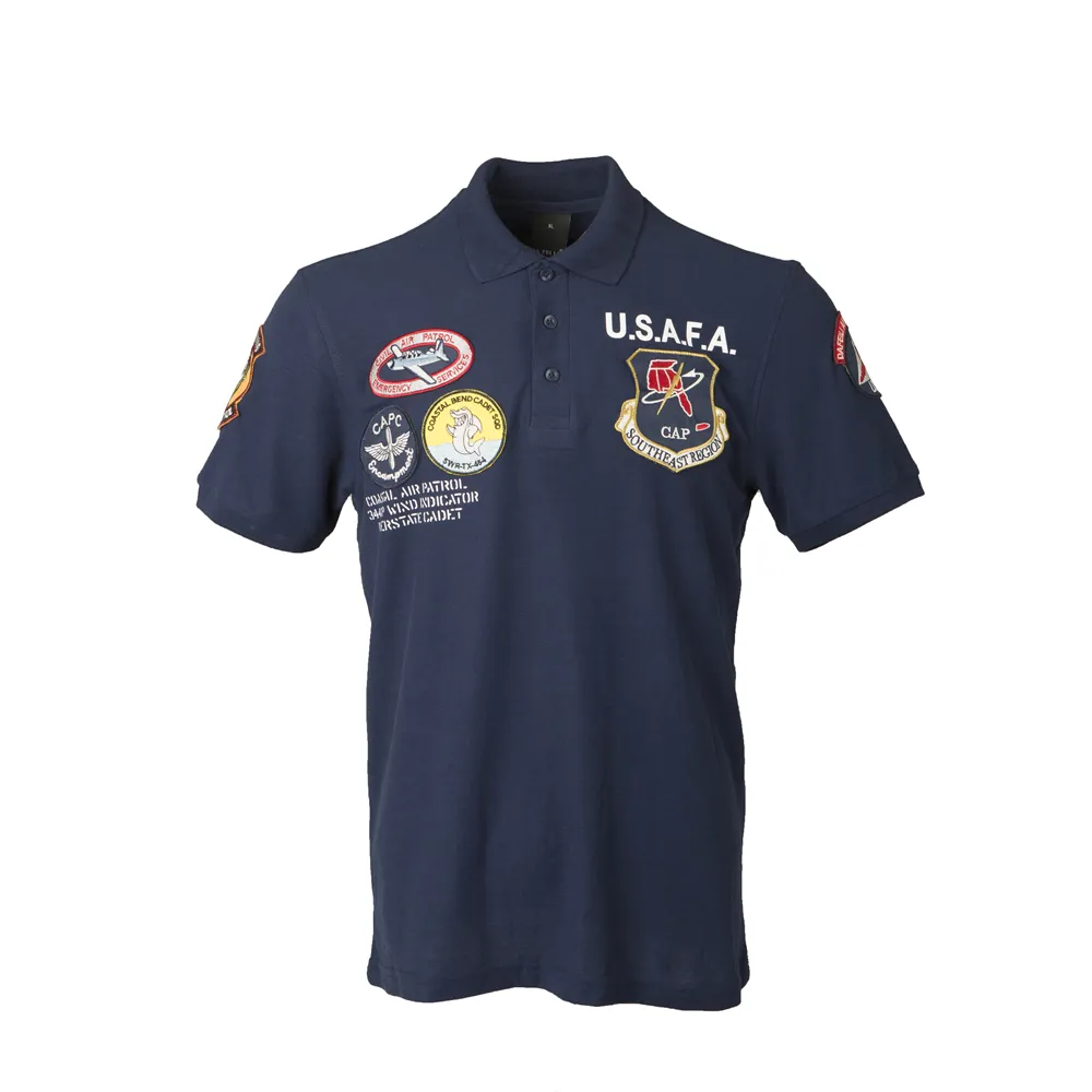 เสื้อโปโลปะต่อสีแดงยี่ห้อ usafa มาใหม่2020