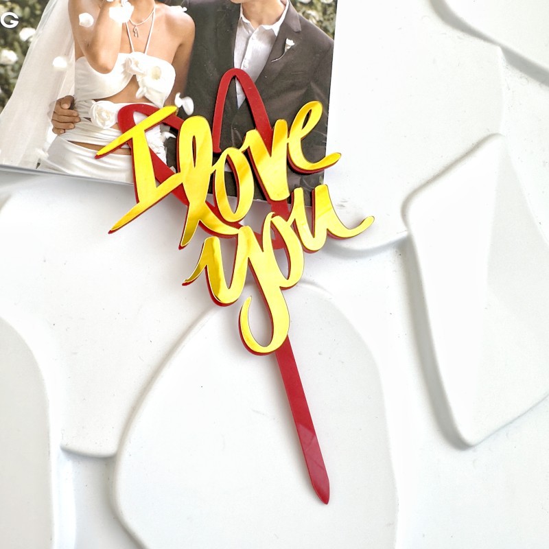 Amour je t'aime or rouge