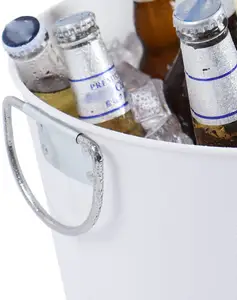 अनुकूलित सफेद रंग दौर पार्टी पेय टब पेय कूलर और बर्फ बाल्टी शराब बैरल पर गर्मियों