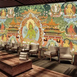 ヒンドゥー教の神ガネーシャ壁紙3Dヒンドゥー教のスタイルの壁のポスターは壁画を剥がして貼り付けます
