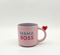 Ensemble de 3 tasses à poignée en forme de cœur en porcelaine Super Mama, compatibles micro-ondes et lave-vaisselle, cadeau pour la fête des mères