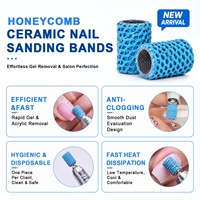Bandes de ponçage en céramique alvéolée pour ongles, grains 60/100/150, avec mandrin métallique – Kit de bagues de ponçage pour ponceuse à ongles