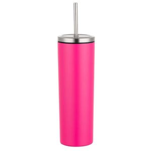 Gobelet isotherme portable personnel de 20 oz à double paroi avec paille droite - Product Image 6