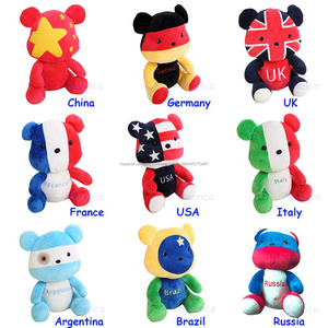 <span class=keywords><strong>3</strong></span> sets Bandera Nacional patrón diadema almohada cojín de peluche oso de peluche juguetes de peluche - Product Image 3