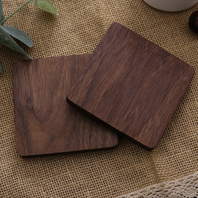 Carré plat en bois de noyer brun 6 cm
