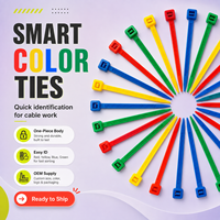 Attaches-câbles à code couleur, attaches-câbles autobloquantes en nylon, rouge, jaune, bleu, vert, attaches en plastique pour l'identification et l'organisation des câbles