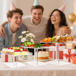 Grosir Pabrik Stand Kue Akrilik Ramah Lingkungan Dapat Digunakan Kembali untuk Halloween, Pernikahan, Natal, Pesta Ulang Tahun, Penyimpanan Dapur - Product Image 4