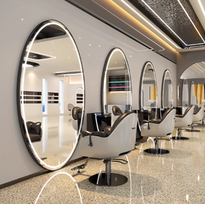 Estación de Espejo Portátil para Salón de Belleza, Moderna, de Vidrio, para Montar en la Pared, para Cortar el Cabello, con Múltiples Espacios de Almacenamiento, para Uso en Centros Comerciales - Product Image 2