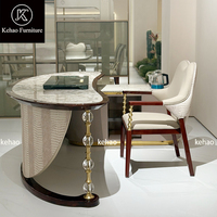 Ensemble de table à thé en marbre de luxe, table à thé ovale en cuir de crocodile, comptoir à thé haut de gamme pour la maison, le bureau, la villa, meubles personnalisés