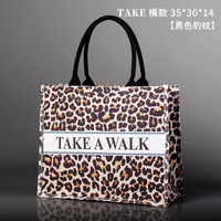 Sac fourre-tout en toile de coton de grande capacité Offre Spéciale paquet pour les femmes ruban de Logo imprimé en 3D élégant pour le shopping