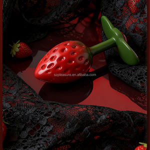 ปลั๊กโลหะรูปทรงสตรอว์เบอร์รีสำหรับสอดใส่ทางทวารหนัก ของเล่นทางเพศสำหรับคู่รัก - Product Image 1