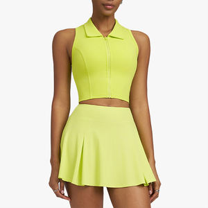 Conjunto de Falda de Tenis Personalizable para Mujer, Falda Midi Deportiva Antiexposición para Correr, Yoga, Fitness, Bádminton, Entrenamiento, Verano - Product Image 2