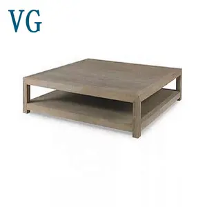 シンプルで洗練されていない無垢材のユニークなデザインの家具正方形または長方形の木製コーヒーテーブル