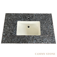Lavabo rectangulaire en granit bleu naturel poli Cammy Stone, facile à nettoyer, pour lavabo, salle de bain, cuisine, hôpital, salle de toilette