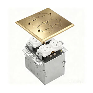 USLINSKY Shanghai Boîtiers <span class=keywords><strong>de</strong></span> prise murale 2 modules, encastrés, avec plaque <span class=keywords><strong>de</strong></span> plancher et quatre interrupteurs à bascule en alliage <span class=keywords><strong>de</strong></span> laiton LT444PC - Product Image 3