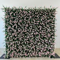 Panneau mural de fleurs artificielles en soie florale moderne carrée colorée, fleurs roses, toile de fond de mariage pour la photographie, décorations
