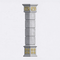 Coffrage décoratif en ABS pour pilier romain, diamètre 50 cm, motif doré de luxe en relief, moule réutilisable pour pilier de portail de villa