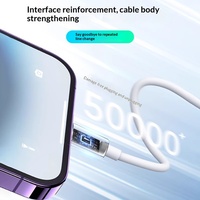 Câble de charge USB-A/USB-C compatible avec iPhone 11/12/13/16 Pro, charge rapide 15W PD et transfert de données, gel de silicone