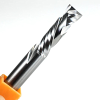 Fraise à compression spirale à 2 dents en carbure monobloc personnalisée, à double tranchant (haut et bas), pour routeur CNC, pour le travail du bois