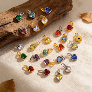 Colgante de Piedra Natalicia de Acero Inoxidable Chapado en Oro Resistente al Agua - Dije Minimalista de Circonita de 12 Meses para Mujer, Diseñadores de Joyería DIY - Product Image 3