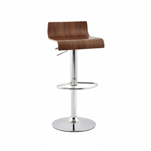 Tabouret de bar en bois en cuir synthétique moderne pour l'utilisation de salon d'hôtel de cuisine - Product Image 1