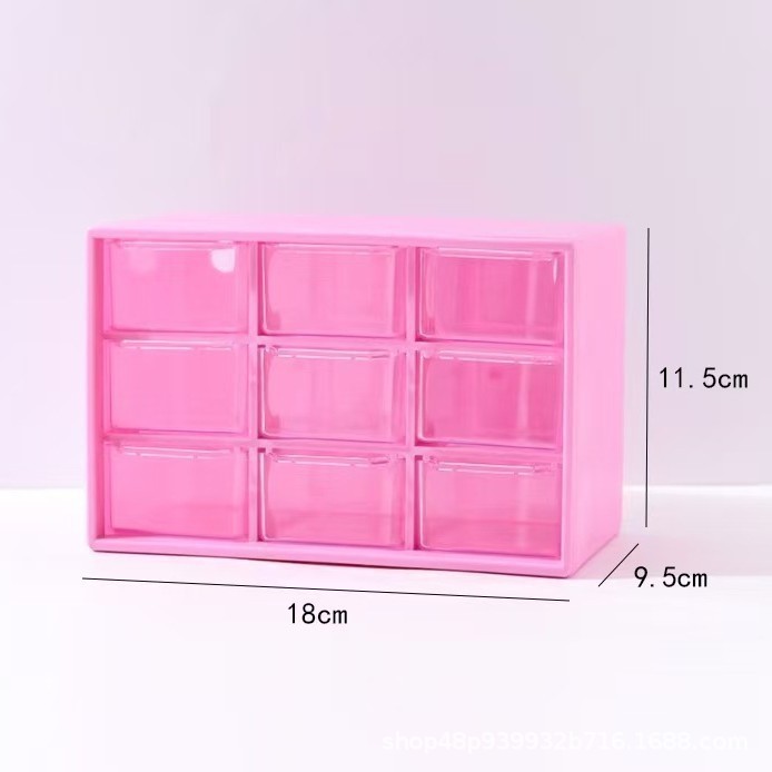 Nine-compartment storage box [Cherry Blossom Pink]