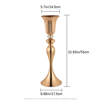 Vase à fleurs en métal cristal pour les fêtes de mariage centres de table maison hôtel supermarché décor élégant route plomb