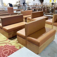 Ensemble de mobilier de restaurant moderne de luxe léger pour café, fast-food, kiosque, canapé et table à manger en métal