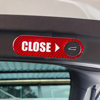 Stiker Film Pelindung Serat Karbon untuk Tesla Model 3/Y Stiker Pengingat Pintu Bagasi Elektrik Imitasi Tombol Bagasi Interior