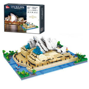 Ensemble de micro-blocs de construction Église Bleue et Blanche de <span class=keywords><strong>Russie</strong></span>, Modèle de jouet d'architecture européenne célèbre, Vente en gros Zhegao Lezi - Product Image 4