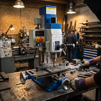 Machine à percer et à fraiser sur banc BF16, capacité de perçage maximale de 46 mm, fraisage de face de 83 mm, 1500 W, machine à percer et à fraiser le métal
