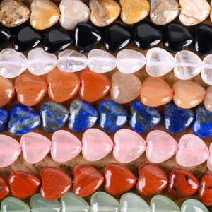 Vente en gros à bas prix de mini-perles en forme de cœur en cristal de quartz rose pour la fabrication de bijoux - Product Image 5