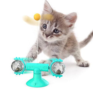 2020 new design Hot Sale Cat Toy silly cat wind mill grinding record player ball toy - Product Image 1