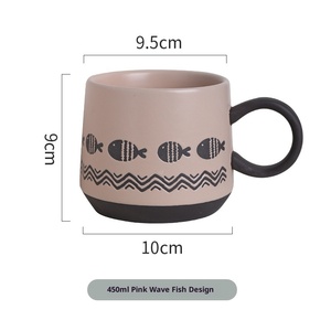 Underglaze Color Hand-painted Cute Porcelain Ceramic Mug <b>Set</b> Heart/Fish/Flower Patterns Creative Couple Dishwasher Safe - Product Image 6