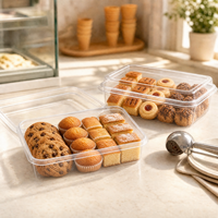 Boîte alimentaire rectangulaire en plastique jetable personnalisée avec couvercle pour le stockage des aliments de pique-nique