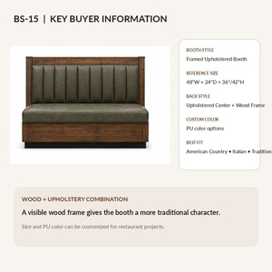 Banquette traditionnelle rembourrée pour restaurant, mobilier de restaurant avec cadre, sièges pour café, bistrot, salle à manger, USA DDP - Product Image 5
