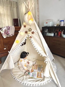 <span class=keywords><strong>Tente</strong></span> indienne de 180cm rayée en tissu de coton pour bébé et enfants, jouet avec sac de transport, pour la fête - Product Image 5