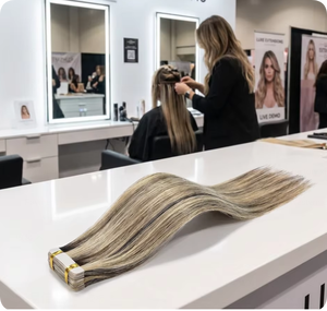 Greathairgroup Extensioni per <span class=keywords><strong>capelli</strong></span> europei Remy all'ingrosso con nastro adesivo, super double drawn, in <span class=keywords><strong>capelli</strong></span> umani tinte, trama singola, 12-26 pollici, molto morbide - Product Image 4