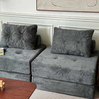 Komfortables Modernes Modulares Kombinations-Stoffsofa-Set, Vakuumverpacktes Ausziehbares Schlafsofa für Wohnzimmer