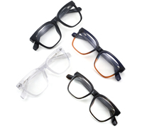 Montura de Gafas Rectangular Clásica de Acetato, Gafas Ópticas Minimalistas, Color Transparente, Montura de Gafas Personalizada