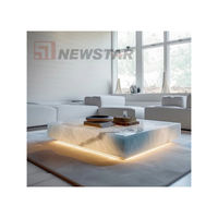 Newstar Maßgefertigter Natürlicher Moderner Luxus-Steintisch Möbel Onyx Eleganter Couchtisch aus Marmorstein und Jade