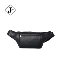 Sac banane en cuir véritable avec logo personnalisé, sac de poitrine décontracté pour homme, sacoche de taille robuste pour extérieur avec fermeture éclair
