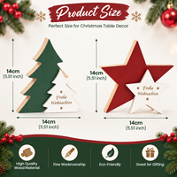 Décoration de Noël Pafu pour cheminée et table, 2 styles, motif étoile, Joyeux Noël, en bois rustique