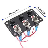 Interrupteur à bascule 3-en-1 DC 12V avec fusible 10A, marche/arrêt SPST, panneau d'interrupteurs multi-positions étanche pour voiture, bateau, camion
