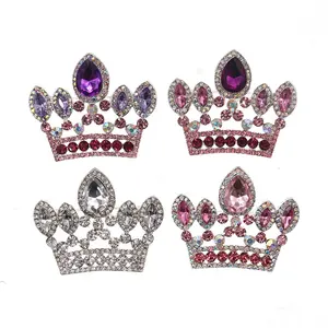 Moda Jóias Princesa Multicolor Rhinestone Cristal Rosa Coroa Broches Pin Zinc Alloy Crown Pingente para Mulher pano Presente