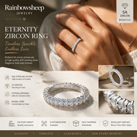 Bague d'éternité en argent sterling S925 avec zircon rond taille brillant 5A, empilable, pour mariage, bijoux fins, cadeau pour femme, anniversaire