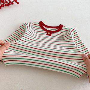 Vente en gros de pyjamas à manches longues pour enfants Offre Spéciale boutique, pyjamas de Noël pour enfants à rayures rouges et vertes pour garçons et filles - Product Image 3